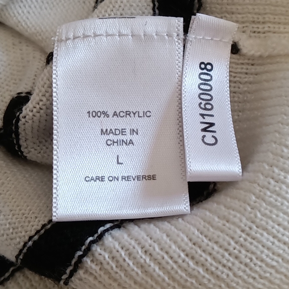 New York & Company Black and White Striped V-Neck Sweater - Picture 8 of 9